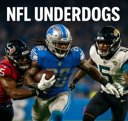 The Underdog Teams for NFL Season 2025 - 2026